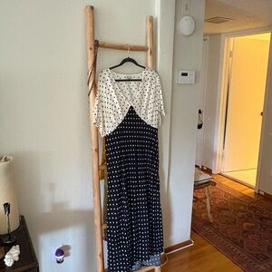 Black and White Polka Dot Midi Dress
